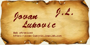 Jovan Lupović vizit kartica
